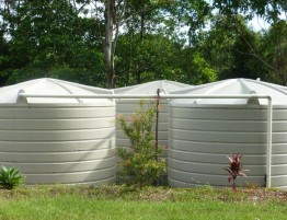 Cluster of 3 22700 litre Rainwater tanks duraplas